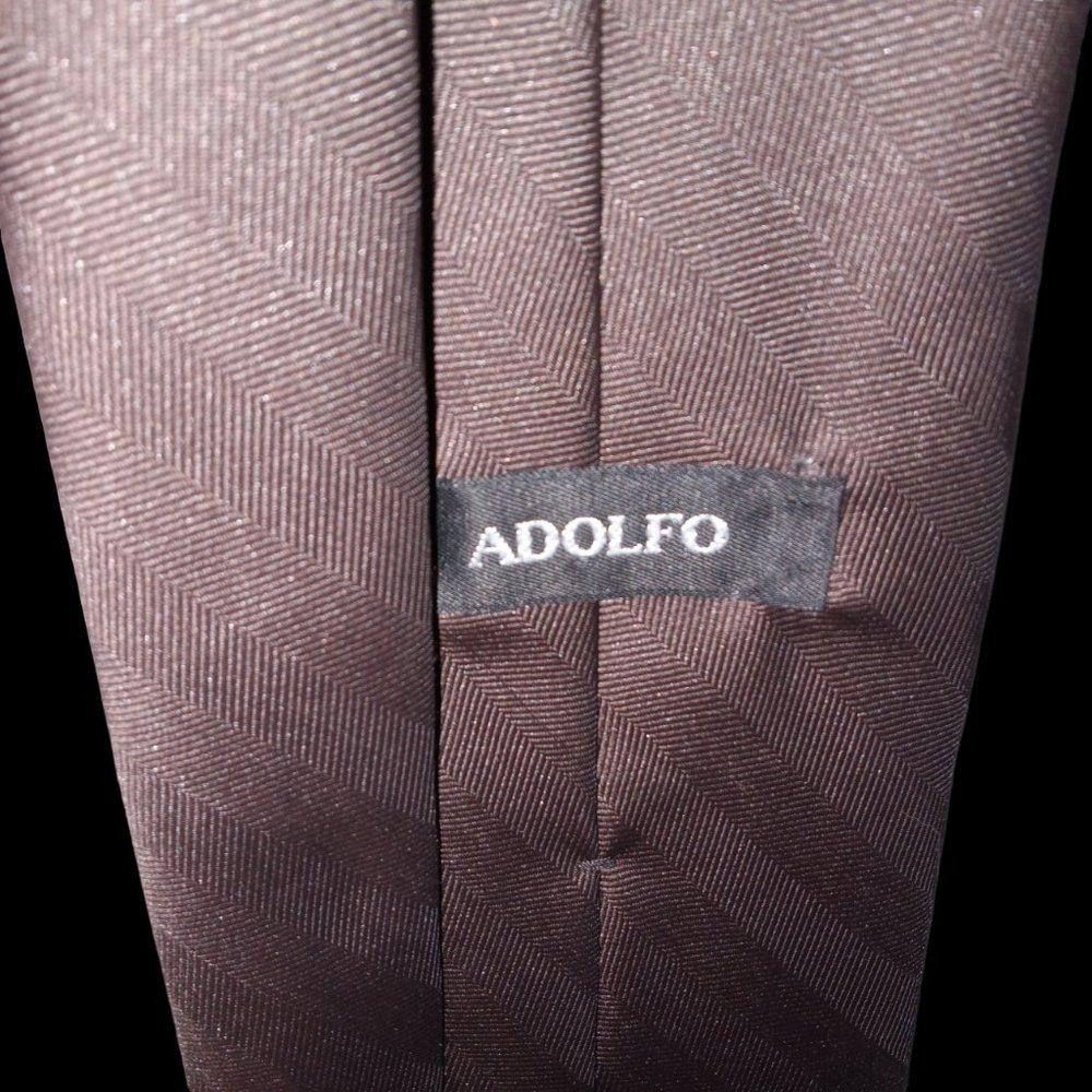 Vintage ADOLFO Men’s Brown Tie – EUC
